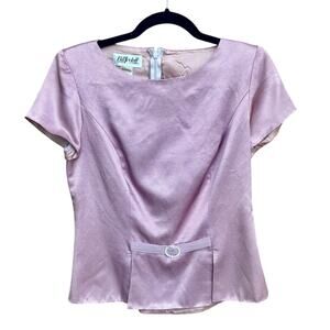 Vintage 1980s Bill Levkoff Purple Satin Top Rhinestone Belt Wounded Bird AS IS